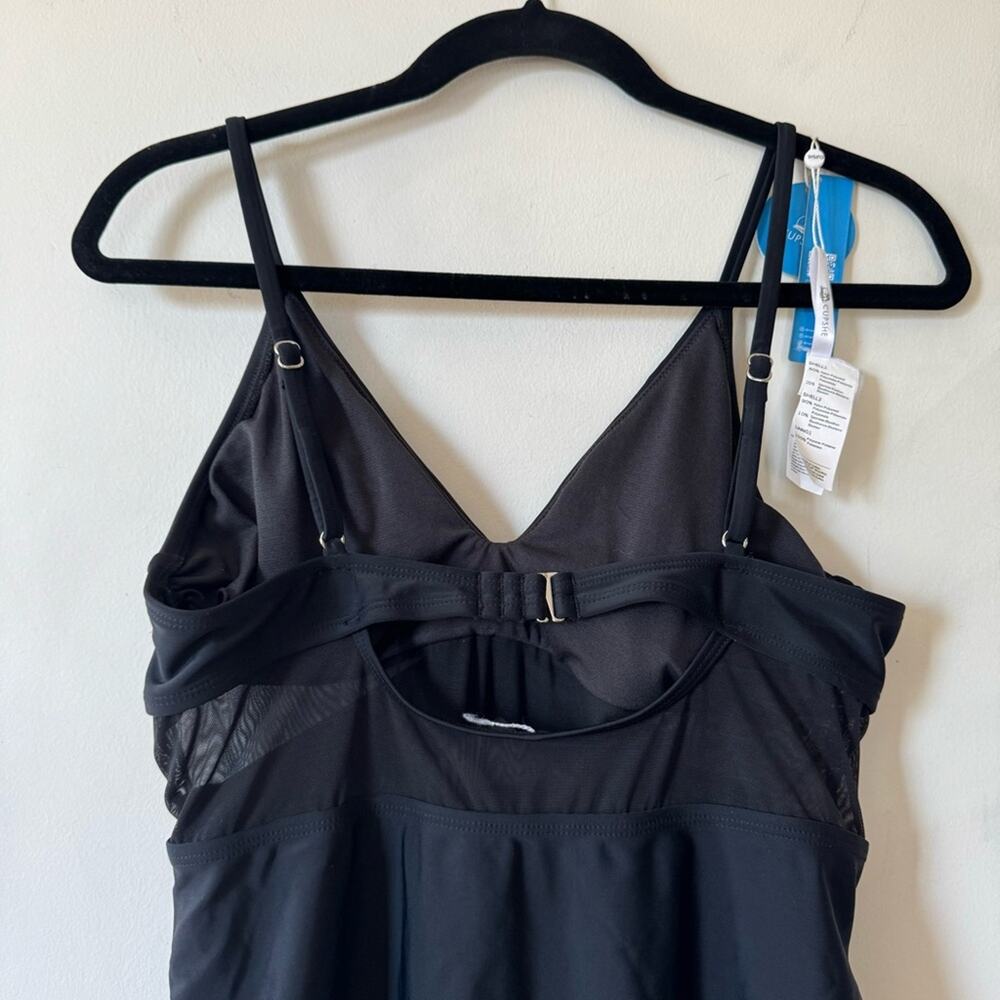 NWT Cupshe Black Mesh Criss Cross One Piece Swimsuit L - Picture 8 of 11